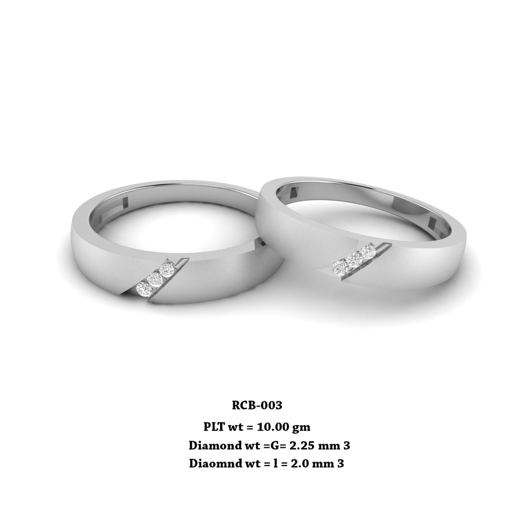 Buy Designer Platinum Couple Rings With Single Diamonds JL PT 525 Online in  India - Etsy